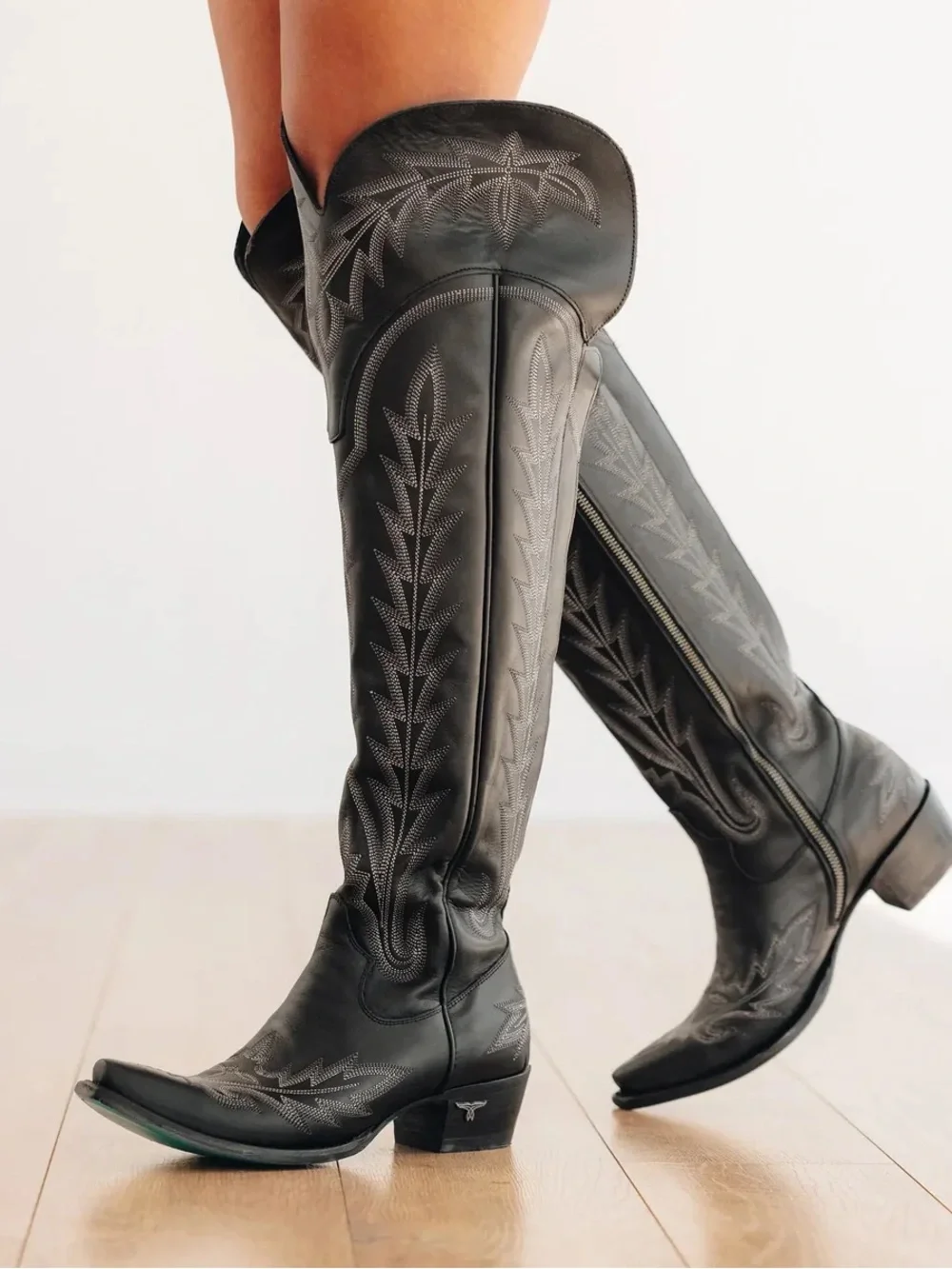Lane OTK Lexington Women's Black Over-the-Knee Western Boots